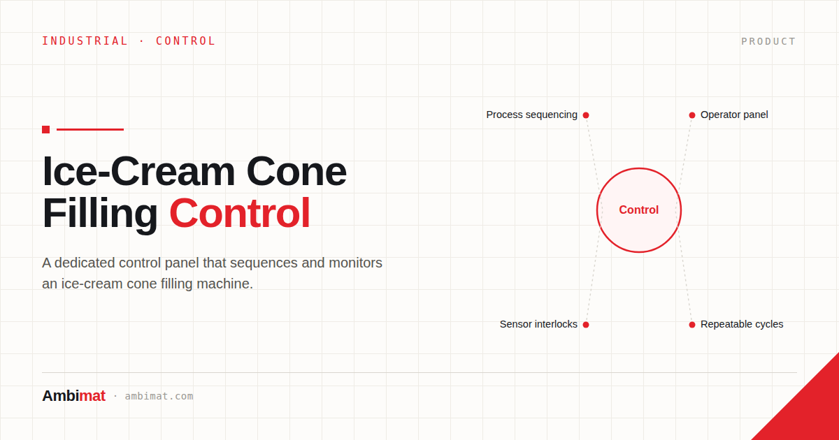 Control Panel for Ice cream cone filling machine