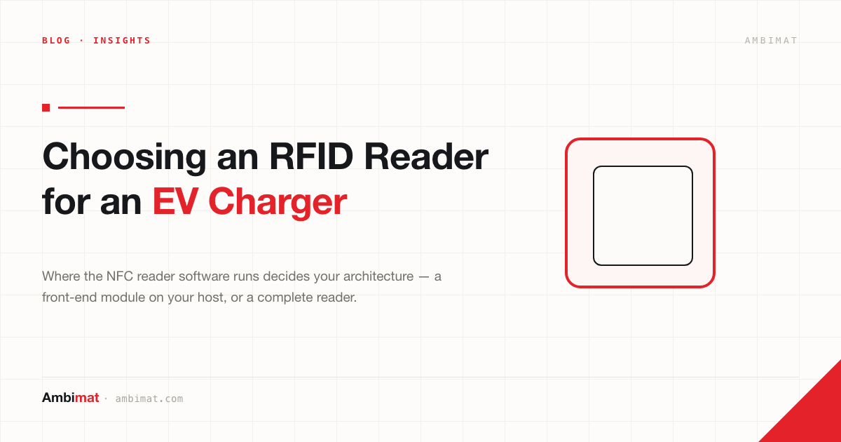 Ambimat article card: choosing an RFID reader for an EV charger